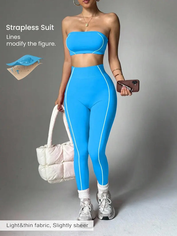 Curvvvy™ Seamless Sculpt Yoga Set-Crop Top & High Waist Leggings
