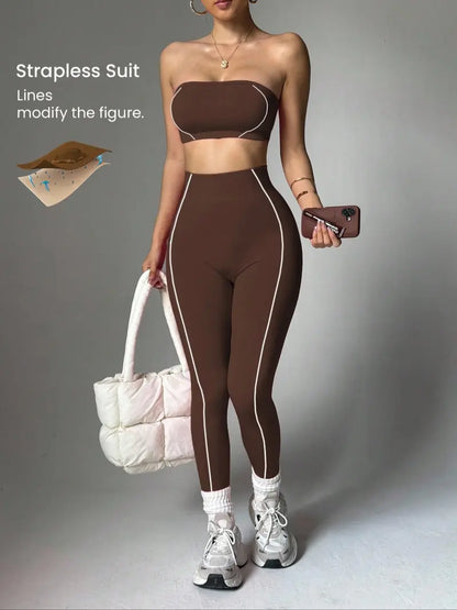 Curvvvy™ Seamless Sculpt Yoga Set-Crop Top & High Waist Leggings