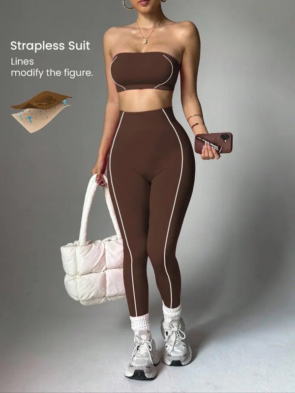 Curvvvy™ Seamless Sculpt Yoga Set-Crop Top & High Waist Leggings