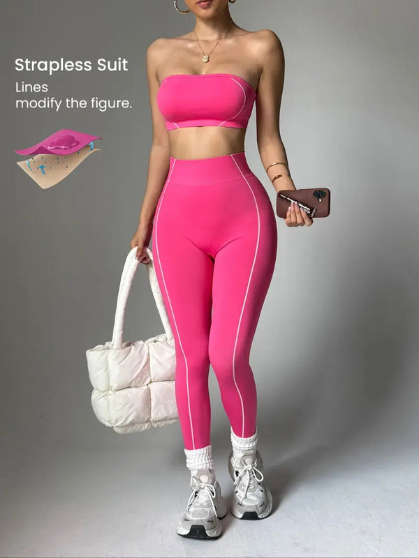 Curvvvy™ Seamless Sculpt Yoga Set-Crop Top & High Waist Leggings