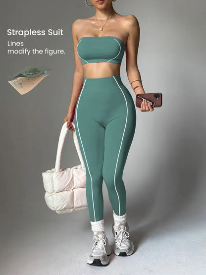 Curvvvy™ Seamless Sculpt Yoga Set-Crop Top & High Waist Leggings