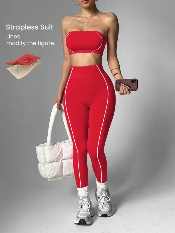 Curvvvy™ Seamless Sculpt Yoga Set-Crop Top & High Waist Leggings