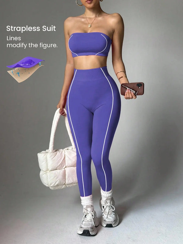 Curvvvy™ Seamless Sculpt Yoga Set-Crop Top & High Waist Leggings