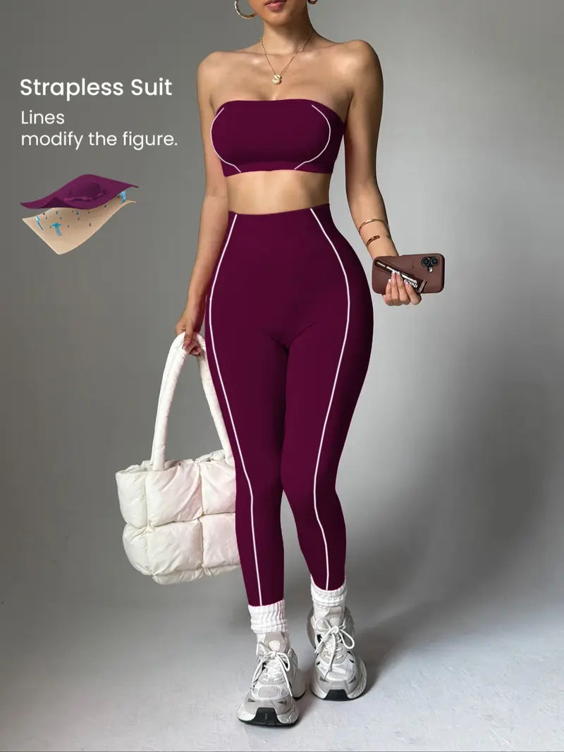 Curvvvy™ Seamless Sculpt Yoga Set-Crop Top & High Waist Leggings