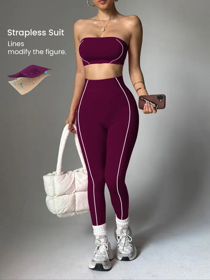Curvvvy™ Seamless Sculpt Yoga Set-Crop Top & High Waist Leggings