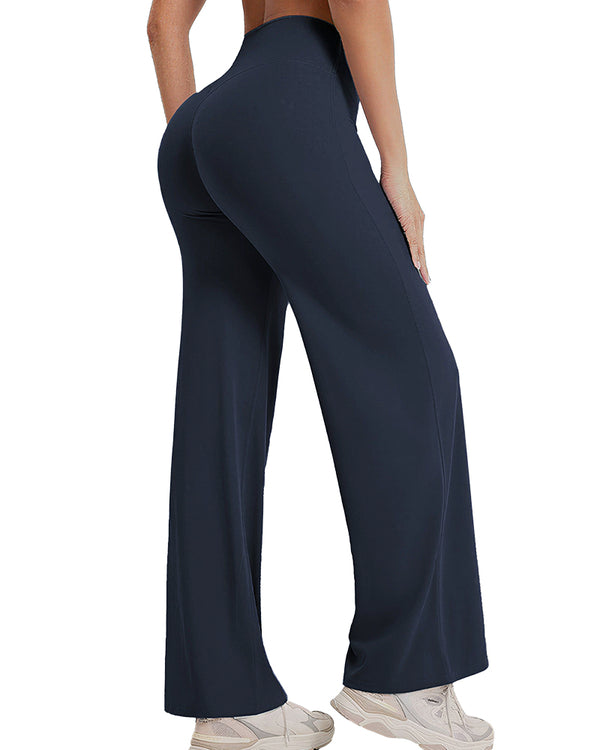 Curvvvy™ Breathable Ice Silk High-Waisted Straight Leg Yoga Pants