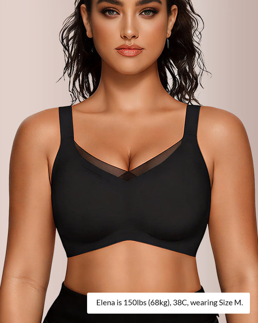 Curvvvy® V-Neck Mesh Crossover Bra curvvvy