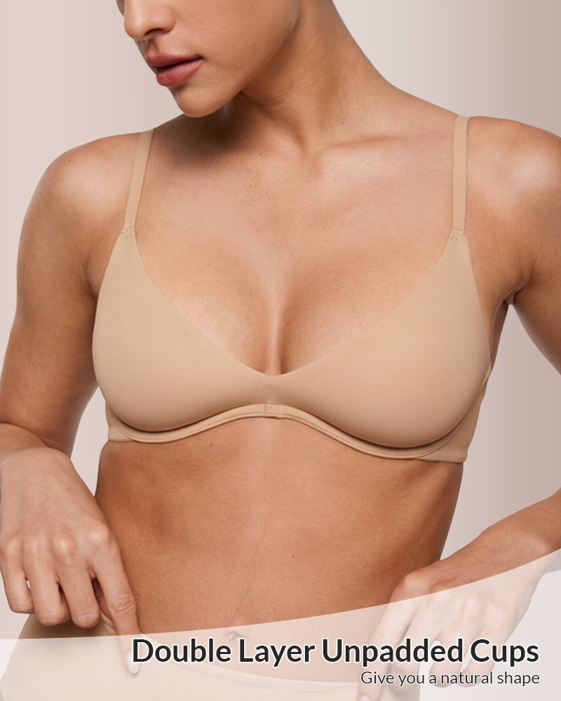 Curvvvy® Unlined Underwire Demi Balconette Bras Set