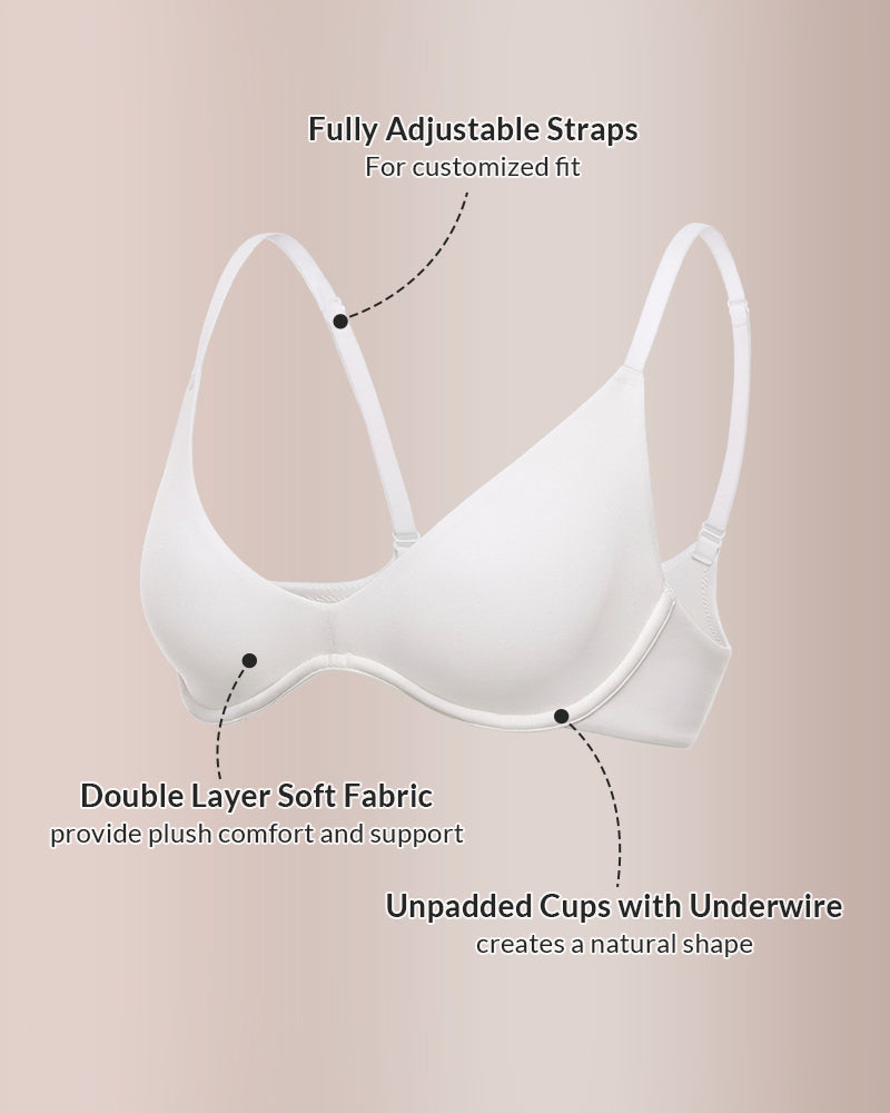 Curvvvy® Unlined Underwire Demi Balconette Bras Set