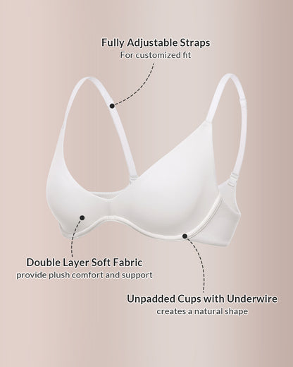 Curvvvy® Unlined Underwire Demi Balconette Bras Set
