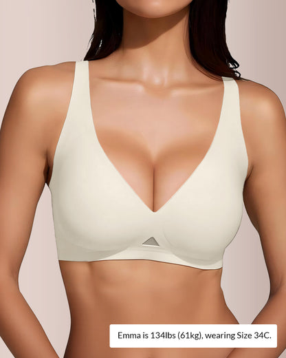 Curvvvy™ Seamless Wireless V-Neck Fixed Cup Bra