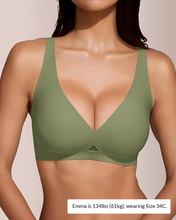 Curvvvy™ Seamless Wireless V-Neck Fixed Cup Bra