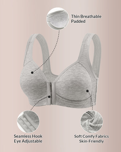 Curvvvy® Easy-On Front Closure Wireless Support Bra