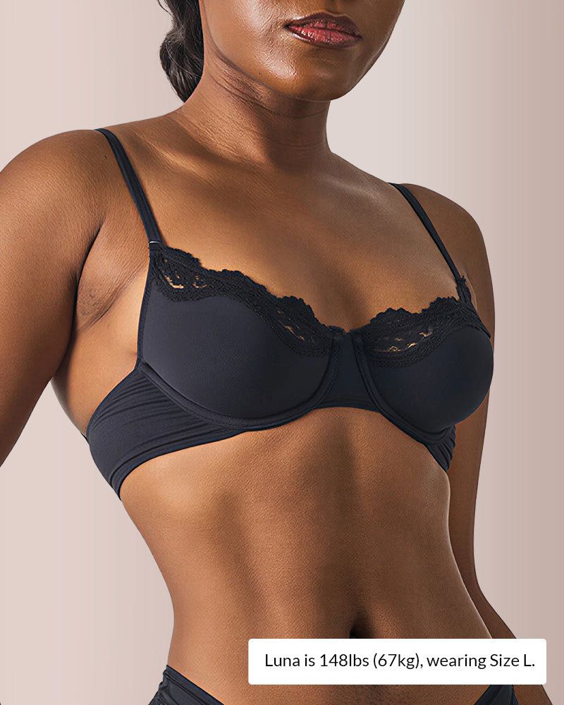 Curvvvy® Delicate French Lace Underwire Shaping Bra