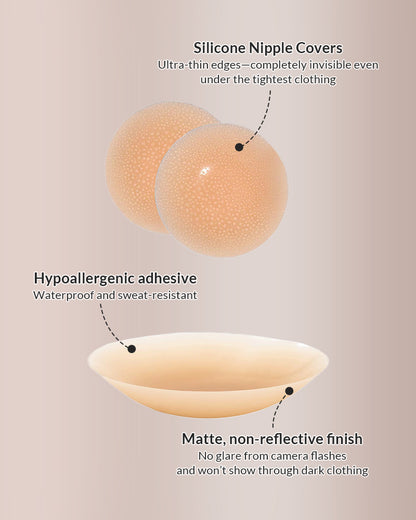 Curvvvy® Invisible silicone nipple covers – reusable & hypoallergenic.