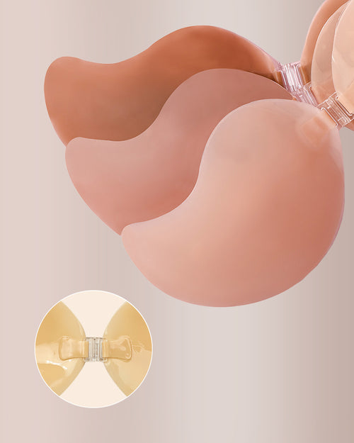 Curvvvy® Seamless Mango Cup Silicone Sticky Bra with Push-Up Clasp