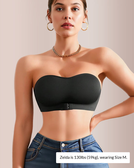 Curvvvy®  Seamless Front-Closure Strapless Bandeau Bra