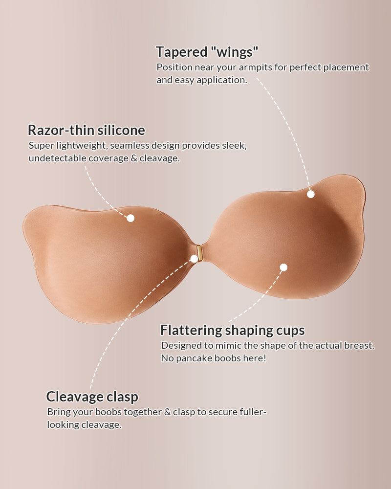 Curvvvy® Seamless Deep-V Sticky Silicone Push-Up Bra