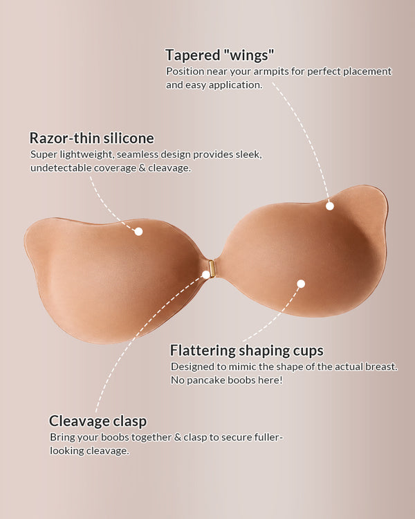 Curvvvy® Seamless Deep-V Sticky Silicone Push-Up Bra