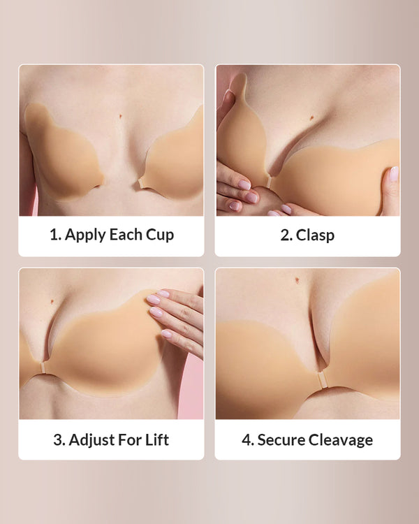 Curvvvy® Seamless Deep-V Sticky Silicone Push-Up Bra