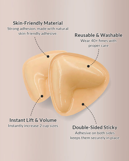 Curvvvy® V-Shape Double-Sided Adhesive Push-Up Bra Inserts