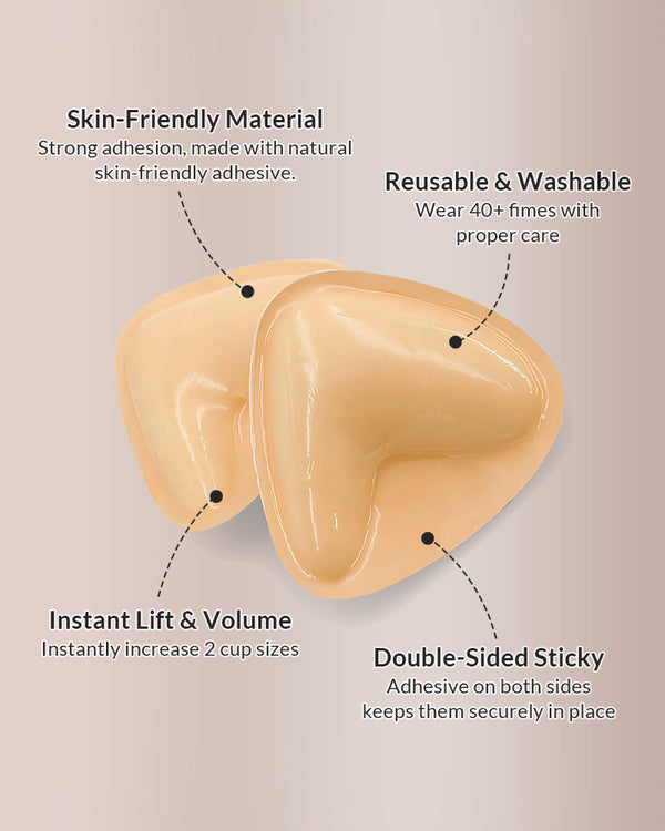 Curvvvy® V-Shape Double-Sided Adhesive Push-Up Bra Inserts