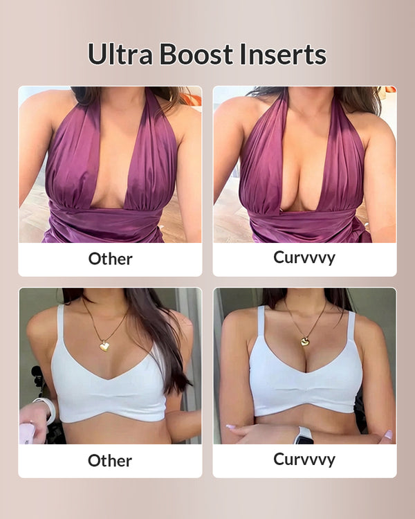 Curvvvy® V-Shape Double-Sided Adhesive Push-Up Bra Inserts