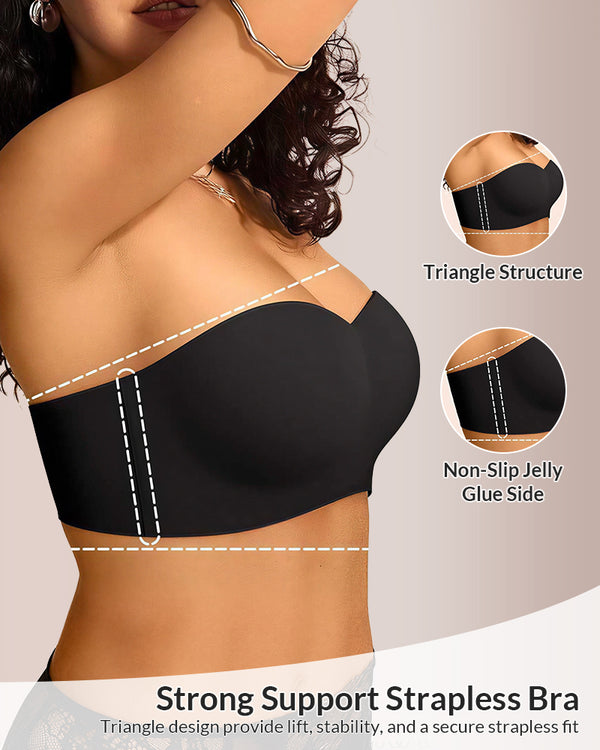 Curvvvy® Back Smoothing Strapless Wireless Multiway Support Bra