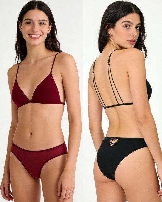 Curvvvy® French Triangle Bra in Ultralight Microfiber with Ultra-Thin Straps and Front Closure