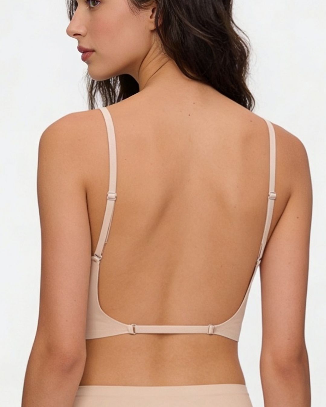 Curvvvy® Soft Triangle Bralette Invisible Low Back with Multiple Tie Styling Options