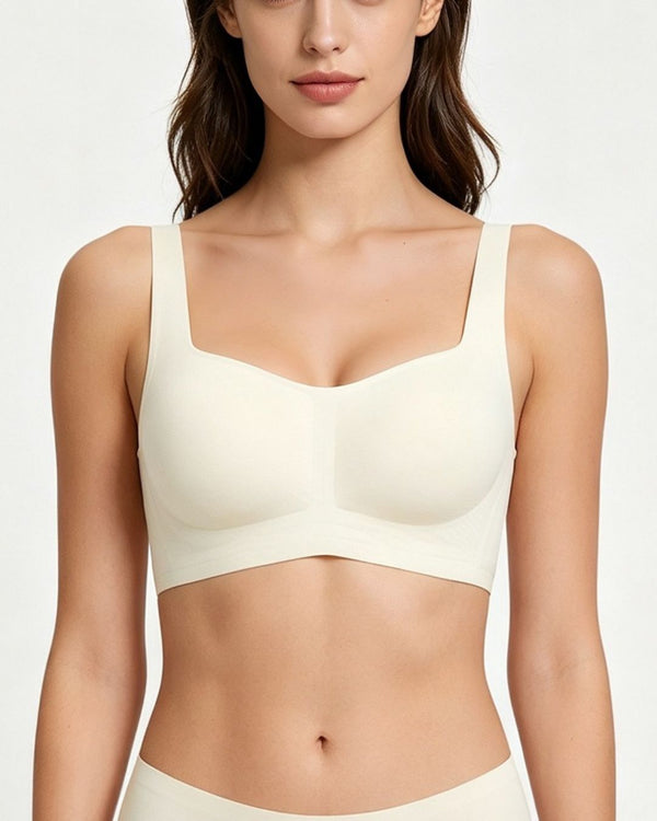 Curvvvy® Seamless Comfortable Square Neck Strapless Jelly Soft Support Foundation Bra