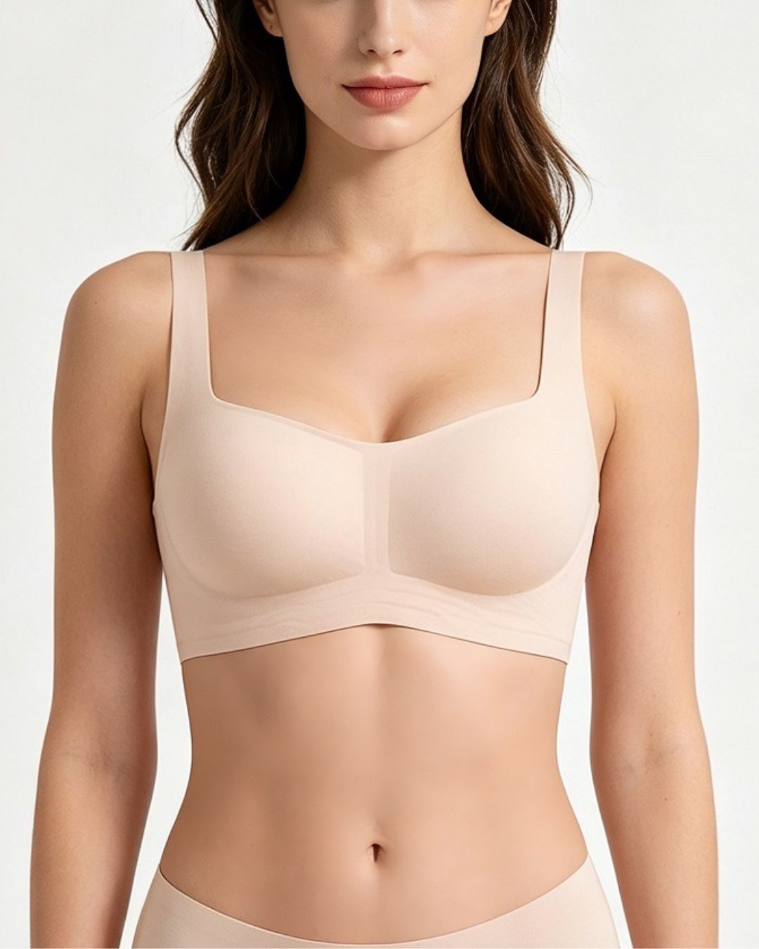 Curvvvy® Seamless Comfortable Square Neck Strapless Jelly Soft Support Foundation Bra