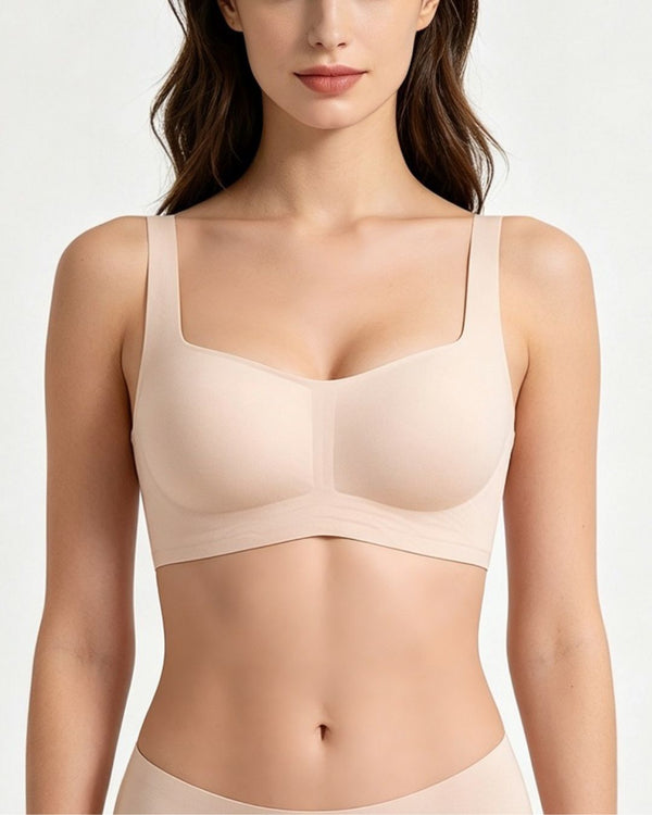 Curvvvy® Seamless Comfortable Square Neck Strapless Jelly Soft Support Foundation Bra