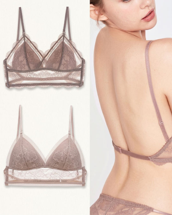 Curvvvy® French Sexy Lace Wire-Free Thin Invisible U-Shaped Backless Triangle Bras