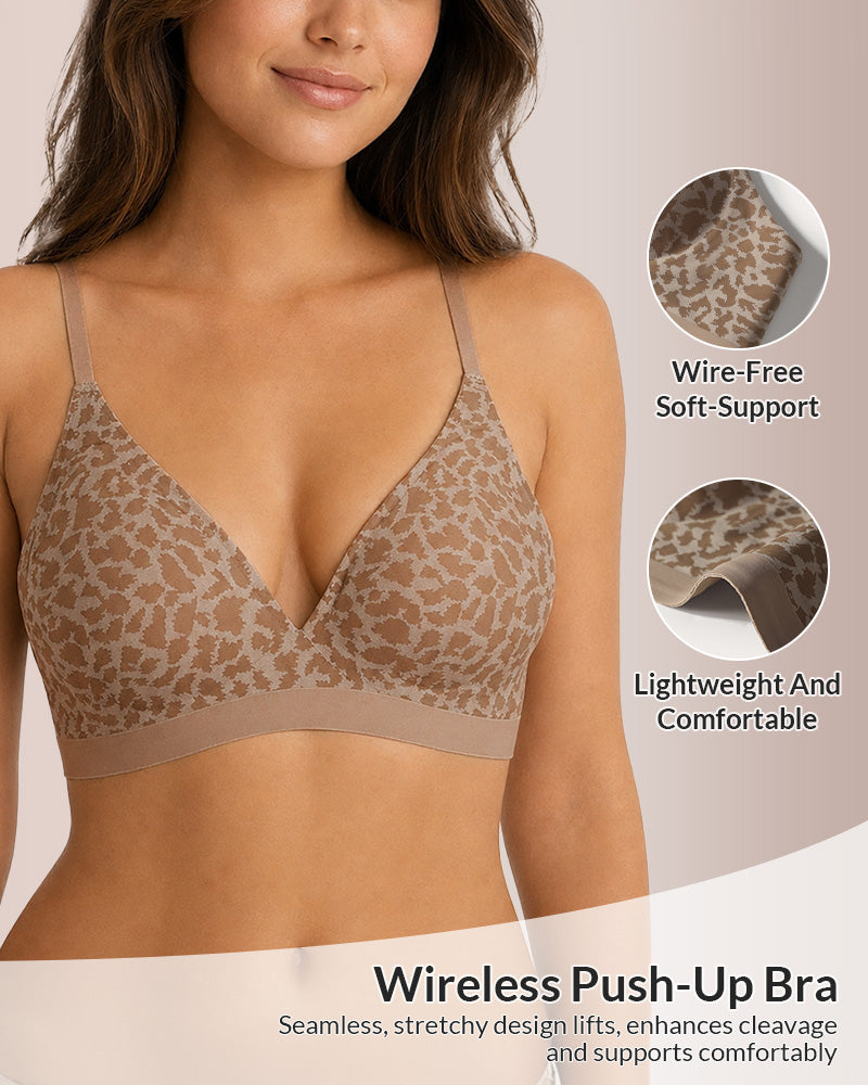 Curvvvy® Wild Comfort Seamless Leopard Push-Up Bra