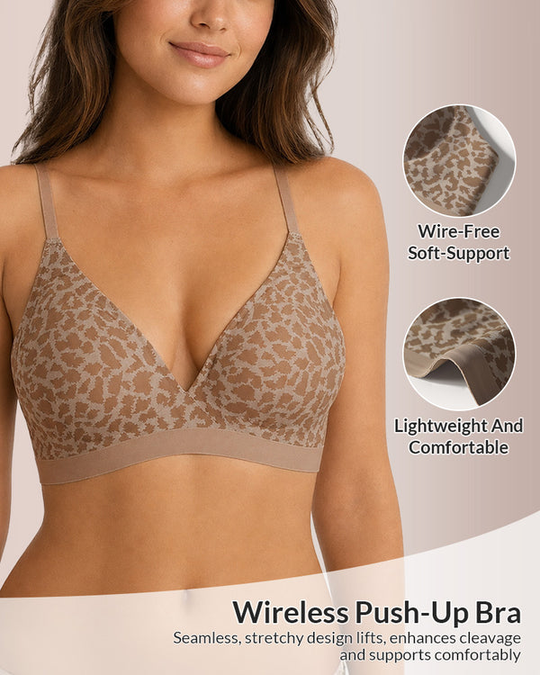 Curvvvy® Wild Comfort Seamless Leopard Push-Up Bra