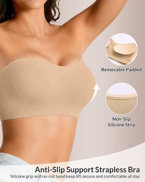 Curvvvy® 6-in-1 Convertible Push-Up Strapless Bandeau Bra