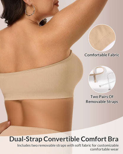 Curvvvy® 6-in-1 Convertible Push-Up Strapless Bandeau Bra