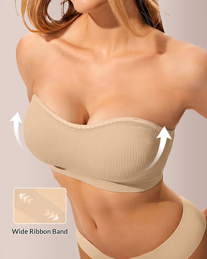 Curvvvy® 6-in-1 Convertible Push-Up Strapless Bandeau Bra