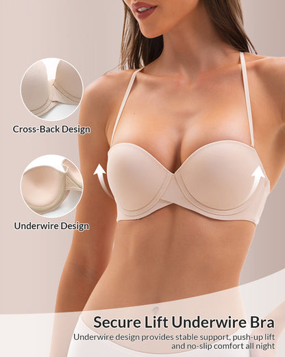 Curvvvy® Push-Up & Anti-Slip Seamless Strapless Bra