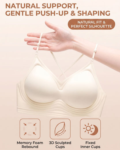 Curvvvy® U-Back Invisible Halter Thin Straps Push-Up Seamless JellyBra Support Backless Lingerie
