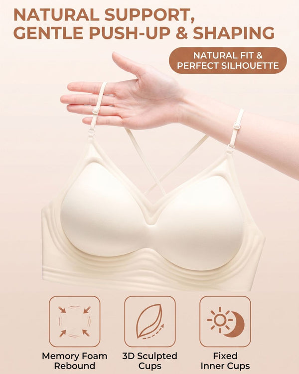 Curvvvy® U-Back Invisible Halter Thin Straps Push-Up Seamless JellyBra Support Backless Lingerie