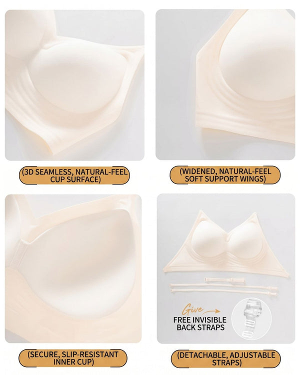 Curvvvy® U-Back Invisible Halter Thin Straps Push-Up Seamless JellyBra Support Backless Lingerie