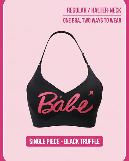 Curvvvy® Y2K Babe Bralette Contrast Trim Crop Top Built-In Support Coastal Vacation Style