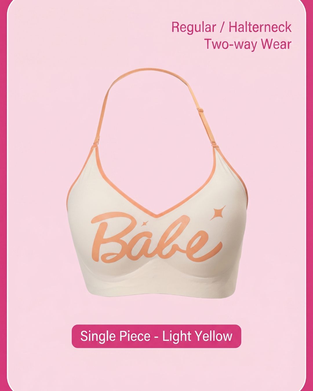 Curvvvy® Y2K Babe Bralette Contrast Trim Crop Top Built-In Support Coastal Vacation Style