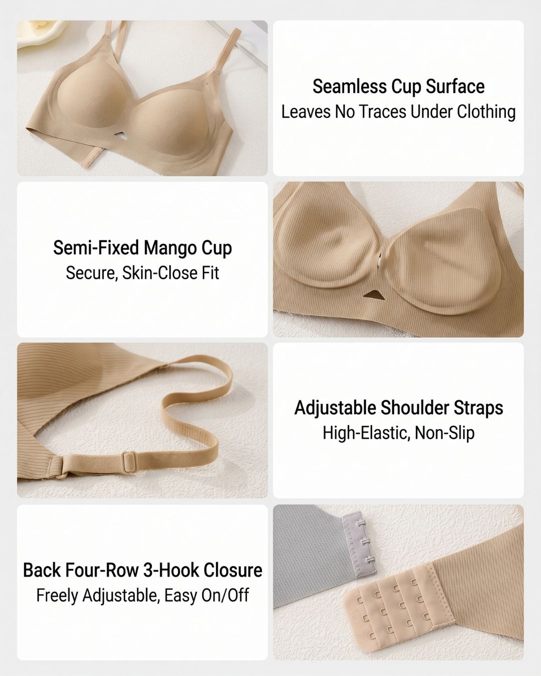 Curvvvy™ Seamless Push-Up Bra Natural Lift Enhanced Cleavage Bra