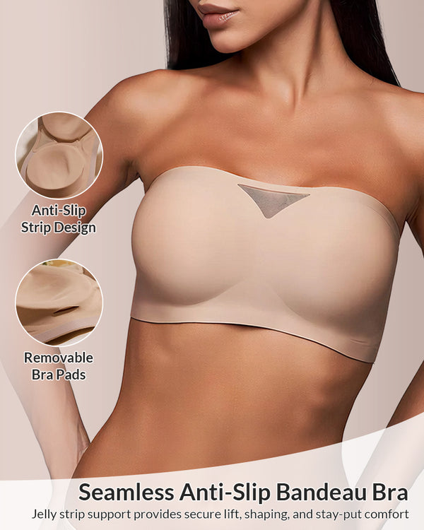 Curvvvy™ Seamless Anti-Slip Strapless Bandeau Bra