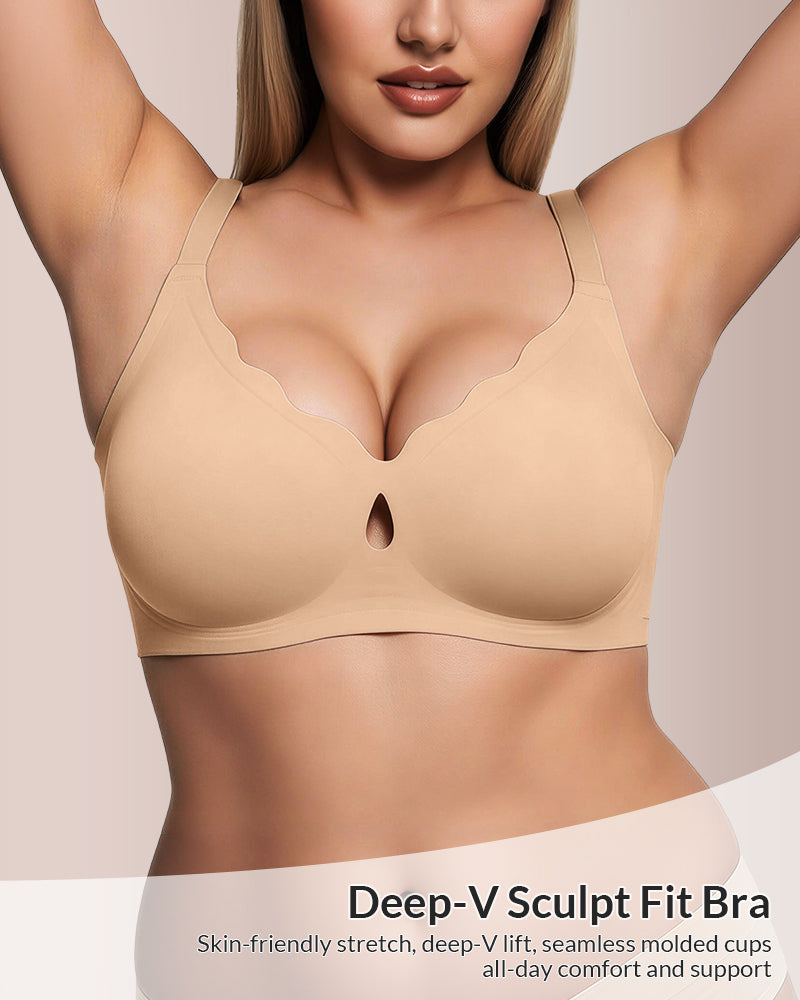 Curvvvy™ Seamless Wire-Free Jelly Support Minimizer Bra