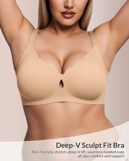 Curvvvy™ Seamless Wire-Free Jelly Support Minimizer Bra