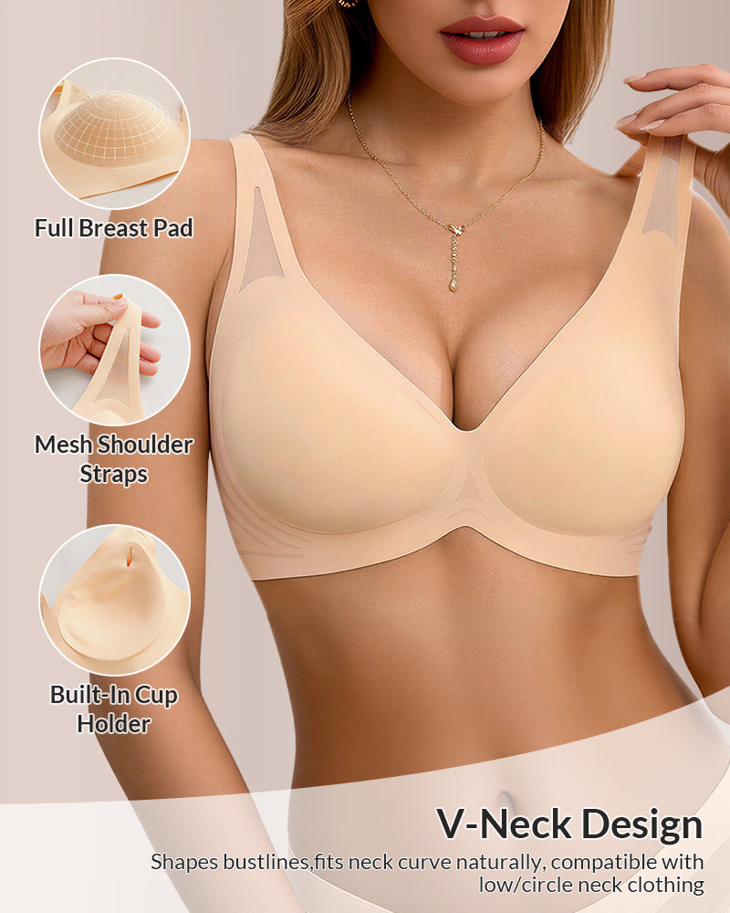 Curvvvy™ Seamless Deep V-Neck Push-Up Bra